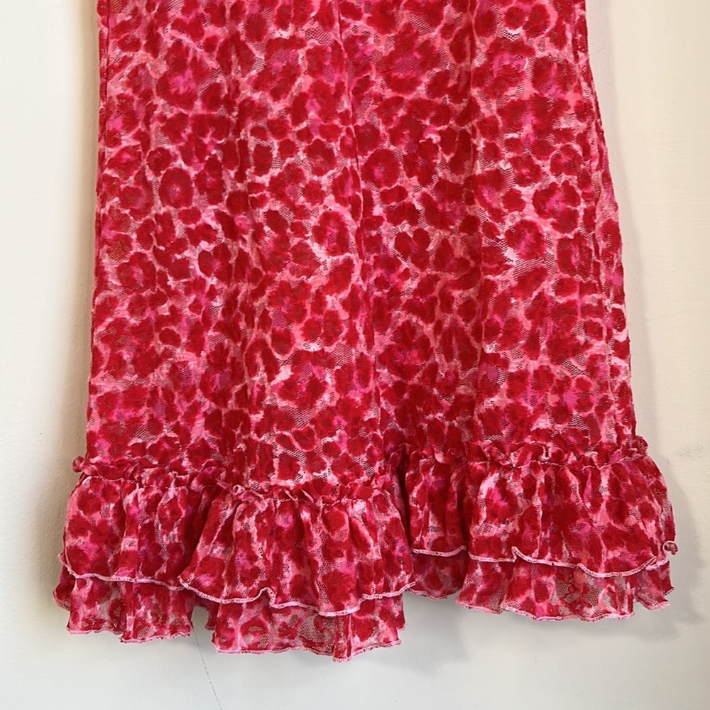 Victoria’s Secret Red Mesh Lace Cheetah Print Lingerie Teddy Dress Size M - Picture 4 of 7